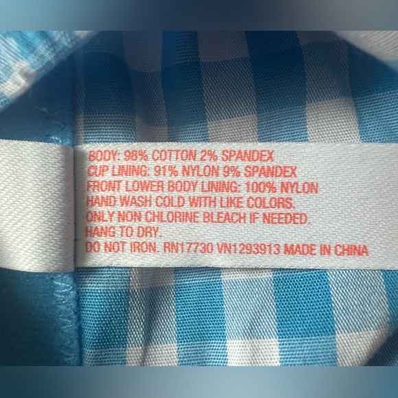 Colsie Milkmaid Blue Gingham Longline Bralette Cropped Tank Top. Size XS. NWT! - Picture 5 of 11